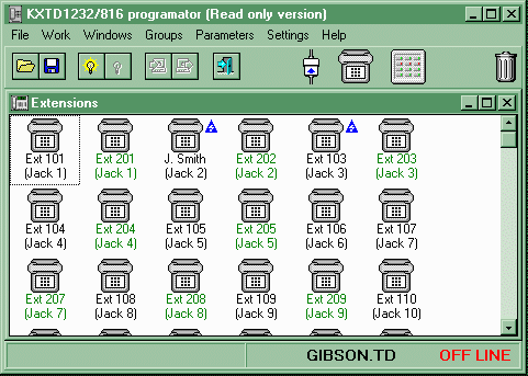 Panasonic KX-TD1232/816/308 Programmator Screenshot